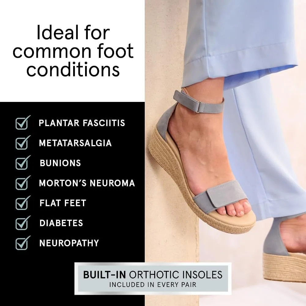 ABEO Riviera Ankle Sandals For Women | Arch Support Sandals Women's | Wedge Sandals For Women | Built-In Orthotic Insole