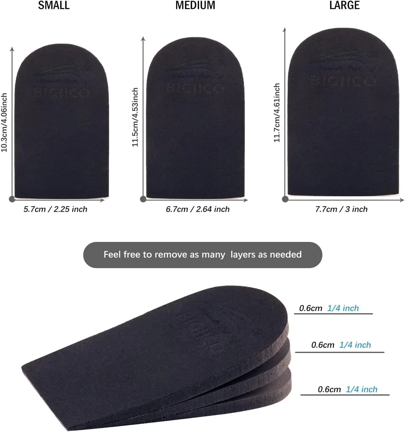 Adjustable Orthopedic Heel Lift for Leg Length Discrepancies and Heel Pain,Sports Injuries,and Achilles tendonitis,Height Increase Insoles