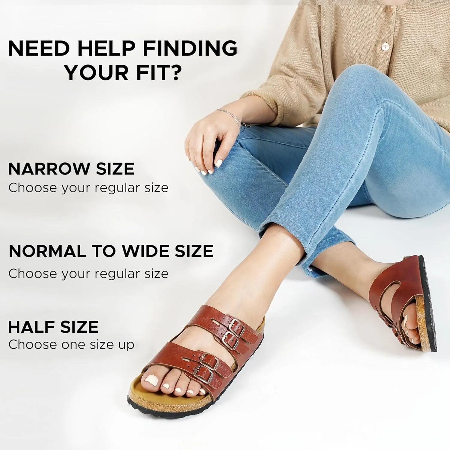 AEROTHOTIC Arch Support Recovery Slides for Women Comfy Memory Foam Cork Footbed Double Straps with Adjustable Buckle Slip on Beach Dressy Outdoor Ladies Sandals