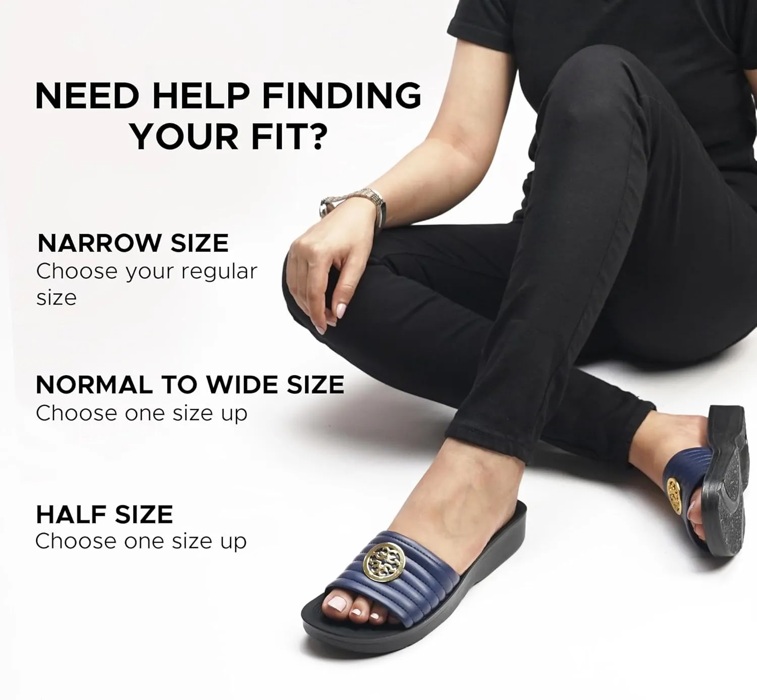 AEROTHOTIC Womens Slides Slip On Recovery Footwear Plantar Fasciitis Slides for Women with Arch Support Yoga Mat Indoor Outdoor Walking Ladies Soft Padded Dressy Non Slip Foodbed Beach Sandals Women