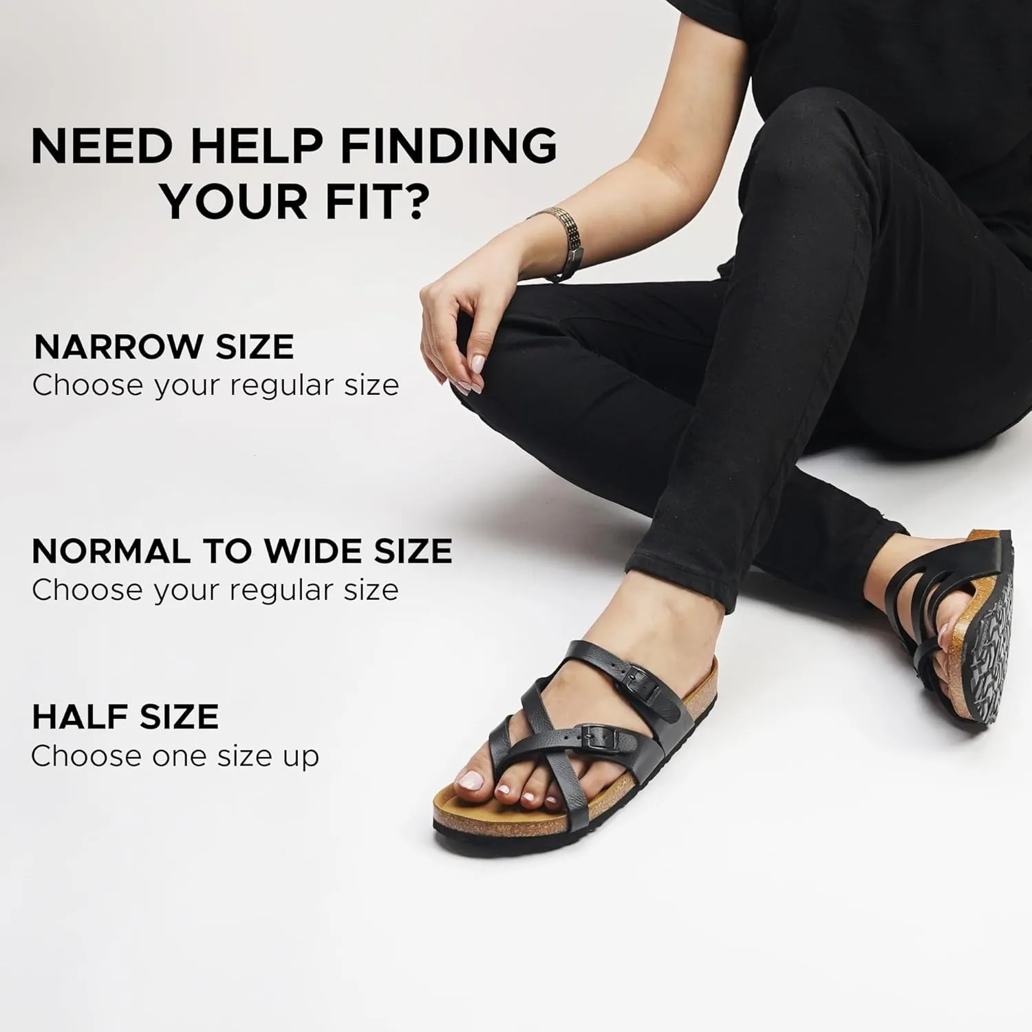 AEROTHOTIC Womens Strappy Slip-On Modern Memory Foam Cushion Footbed Outdoor Adjustable Buckle Cork Footbed Slides for Sandals with Comfortable Arch Support