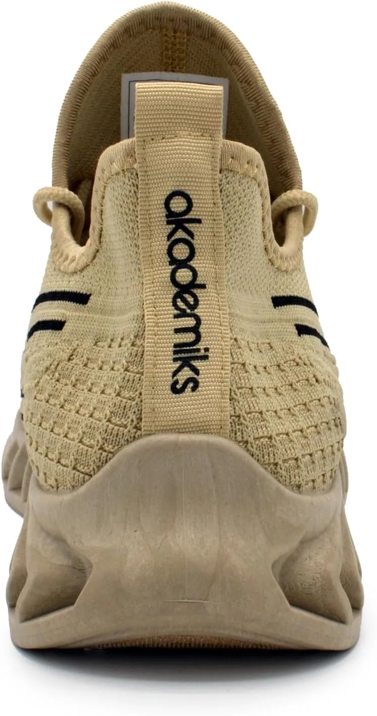 AKADEMIKS Men's Fit Knit Jogger Sneakers, Breathable Running Shoes for Athletic and Casual Wear