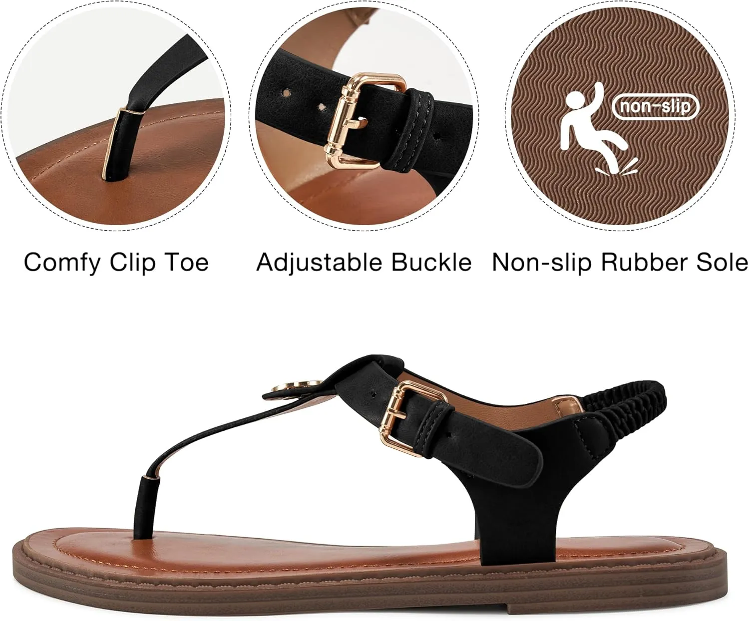 Alicegana Sandals for Women 2025 Dressy: Comfortable Summer Flat Sandals Gladiator Thong Flip Flops for Beach Walking Casual