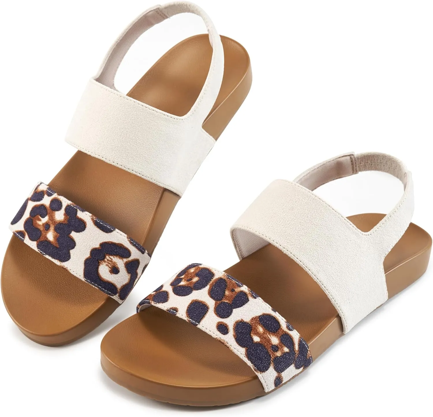 Alicegana Womens Sandals Dressy Comfortable: Summer Elastic Ankle Strap Flat Shoes Walking Beach Sandals for Women 2025
