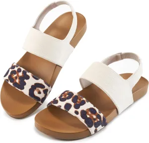 Alicegana Womens Sandals Dressy Comfortable: Summer Elastic Ankle Strap Flat Shoes Walking Beach Sandals for Women 2025