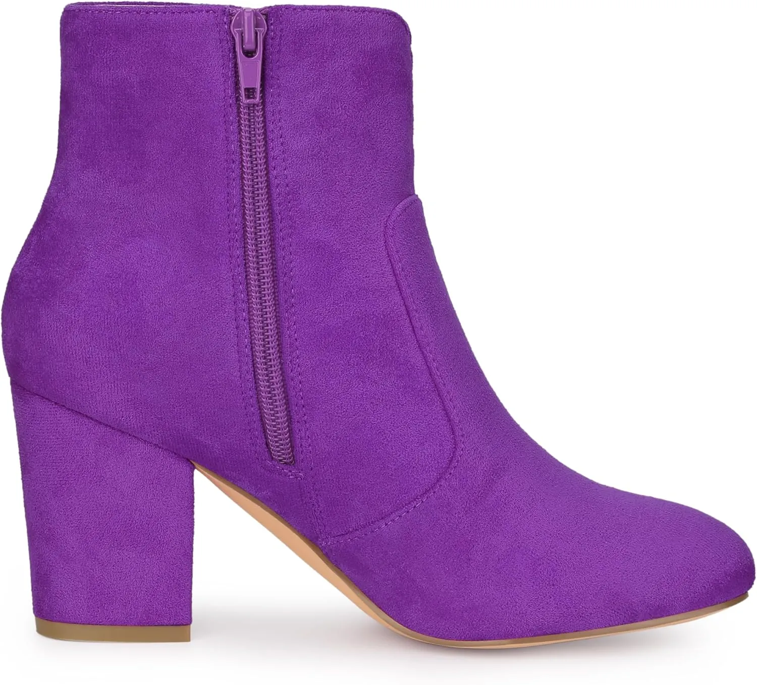 Allegra K Women's Heel Boots Round Toe Chunky Heels Ankle Boots