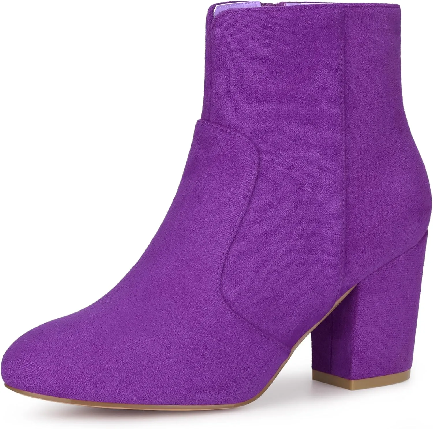 Allegra K Women's Heel Boots Round Toe Chunky Heels Ankle Boots