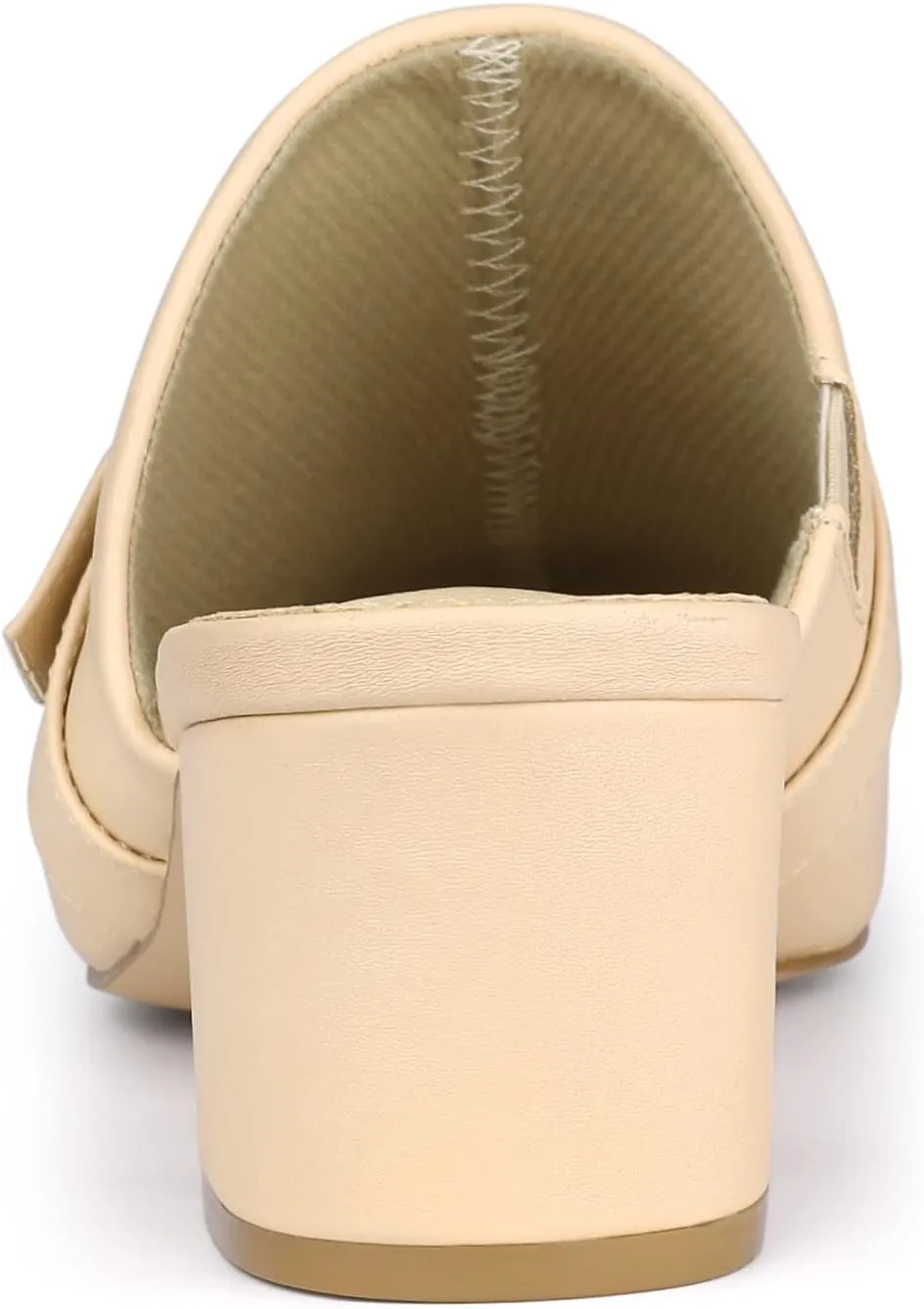 Allegra K Women's Pointed Toe Slip on Block Heel Sandals Mules