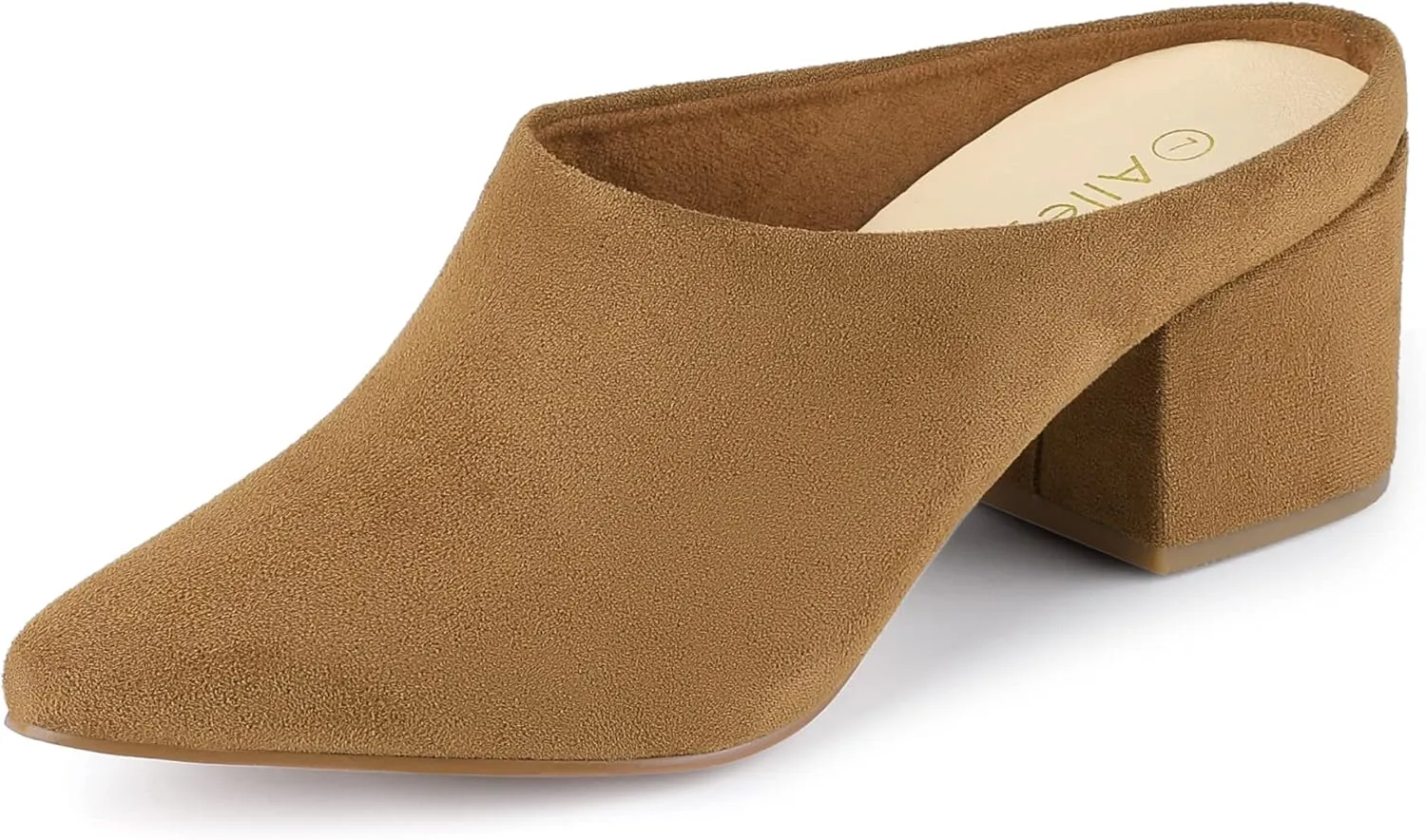 Allegra K Women's Pointed Toe Slip on Block Heel Slide Mules
