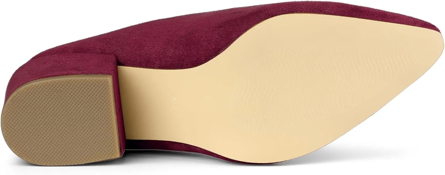 Allegra K Women's Pointed Toe Slip on Block Heel Slide Mules