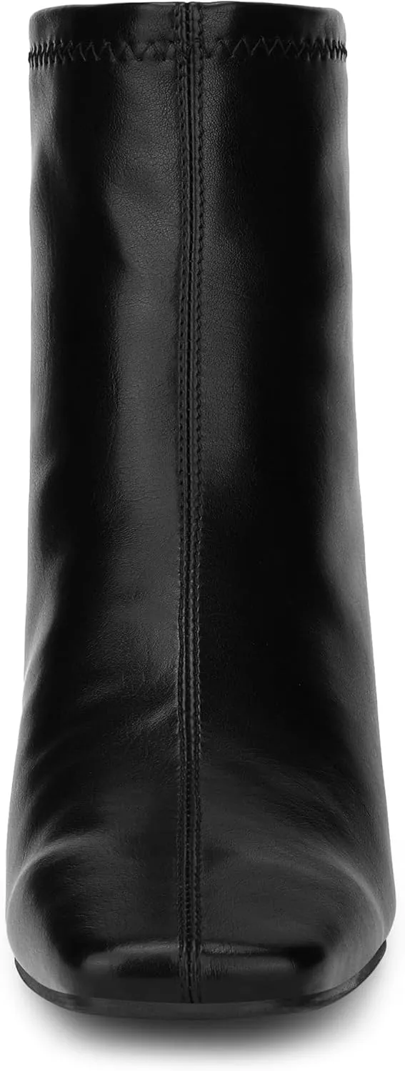 Allegra K Women's Square Toe Block Heels Ankle Boots