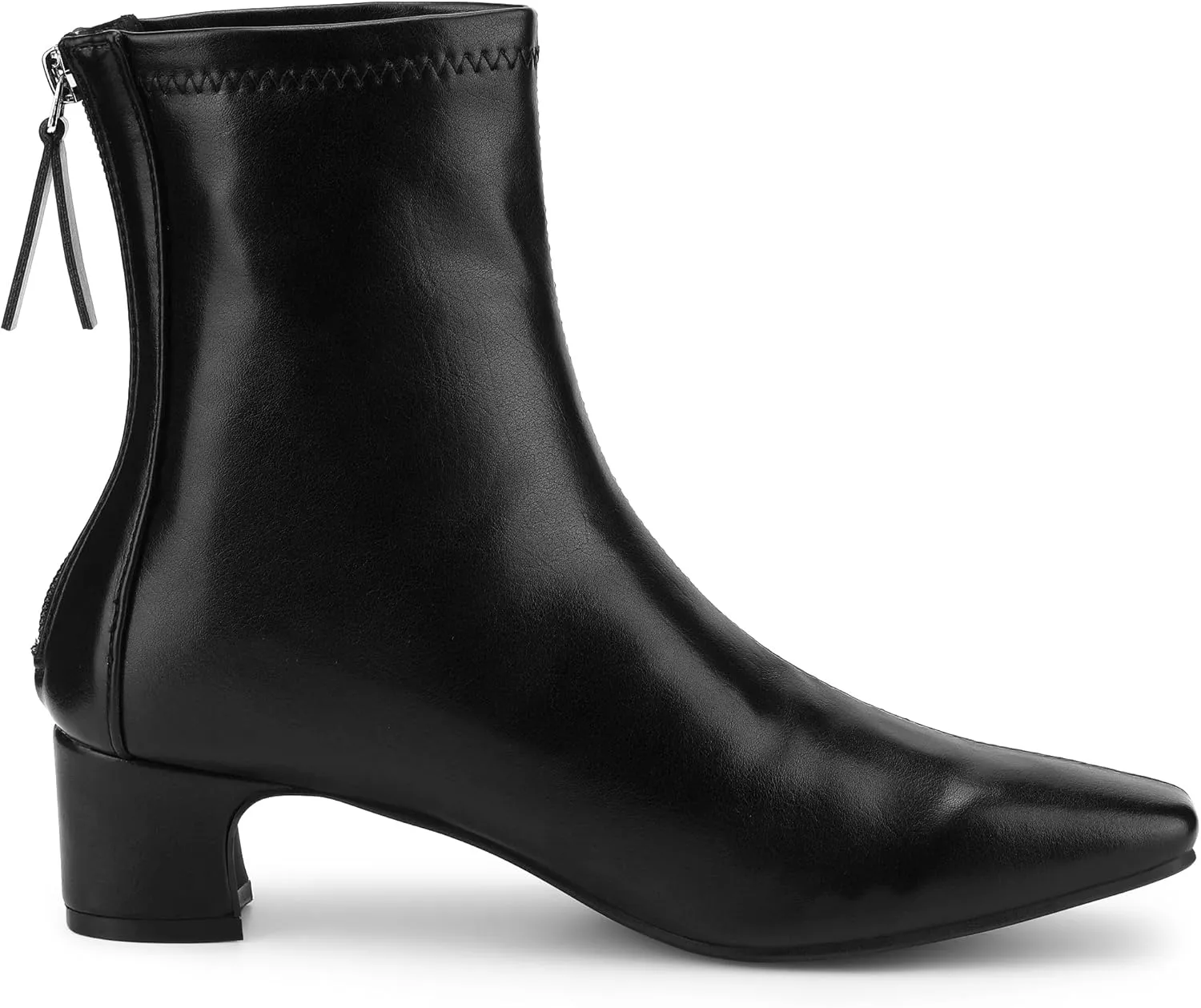 Allegra K Women's Square Toe Block Heels Ankle Boots
