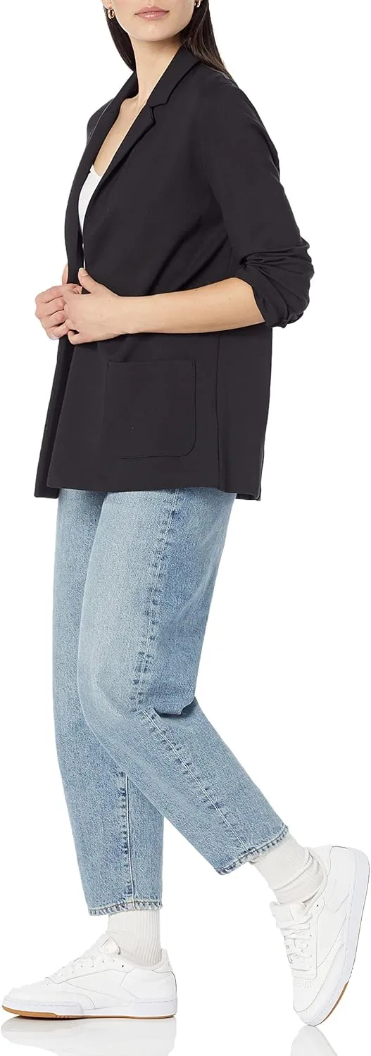 Amazon Essentials Women's Relaxed-Fit Soft Ponte Blazer