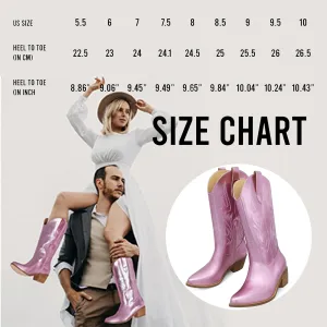 AMINUGAL Cowboy Boots for Women Mid Calf Cowgirl Boots Pointed Toe Chunky Heel Embroidered Western Boots Women Pull On Fashion Retro Classic Ankle Boots