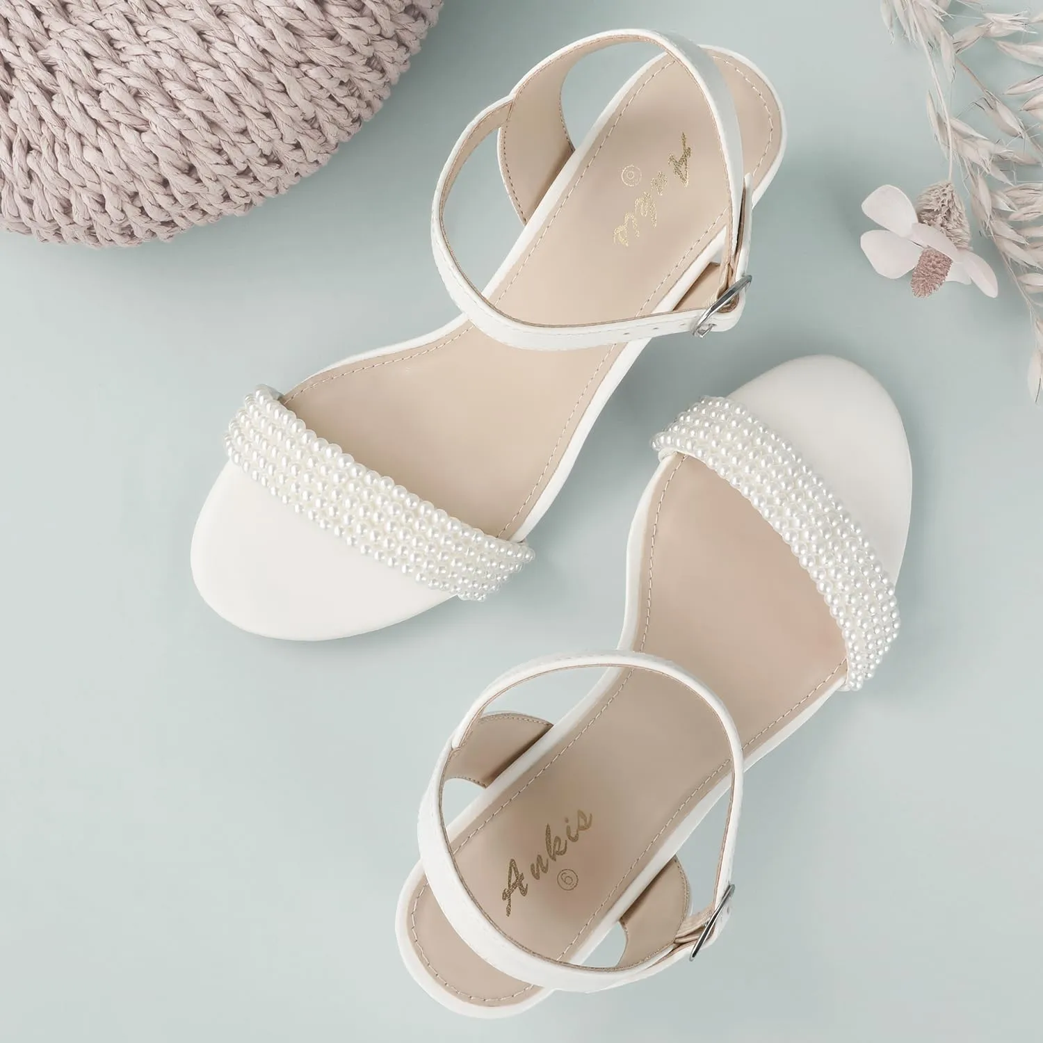 Ankis Nude Black Heels, 2.5'' Block Chunky White Clear Silver Heel Dressy Open Toe Heels For Women Ankle Strap Low Short Thick Strappy Dress Comfortable Sandal Casual Party Wedding Event Summer Shoes