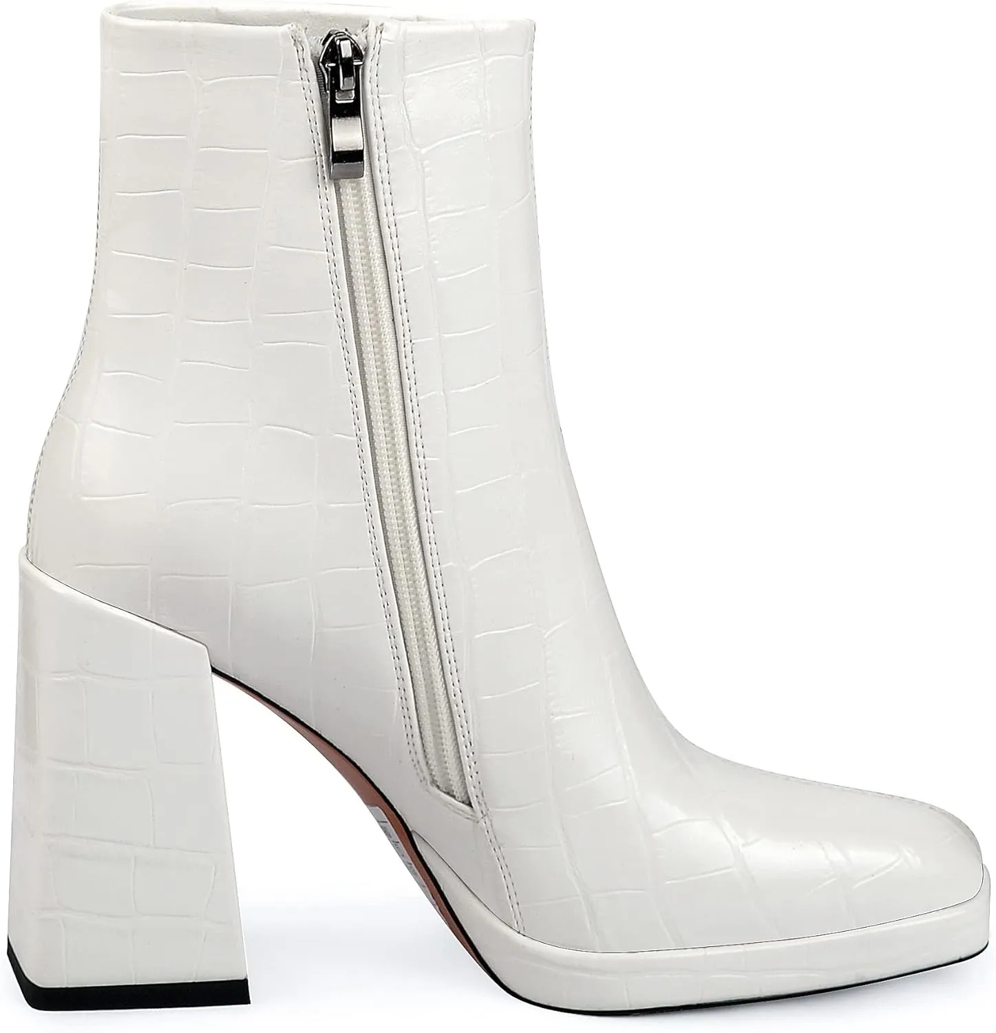 ANN CREEK Women's Ankle Boots Chunky Heel Booties Side Zipper Square Toe High Heel Casual Boots