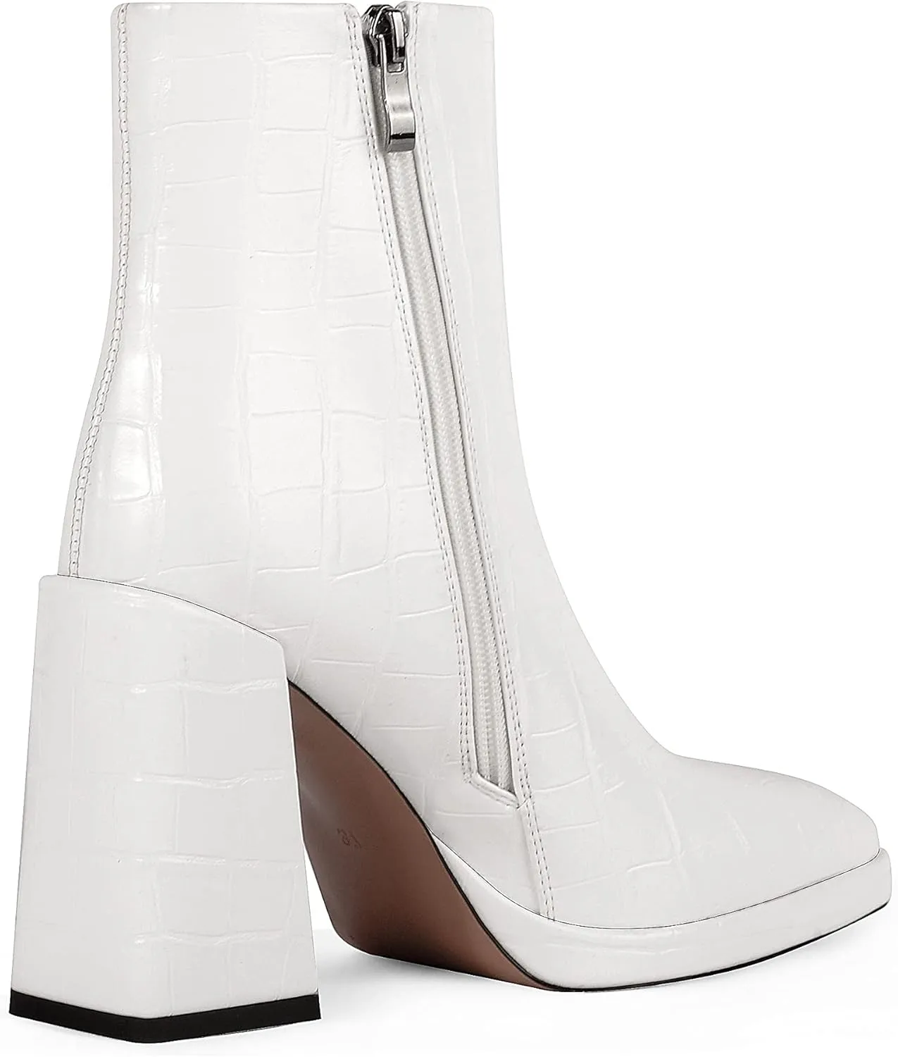 ANN CREEK Women's Ankle Boots Chunky Heel Booties Side Zipper Square Toe High Heel Casual Boots