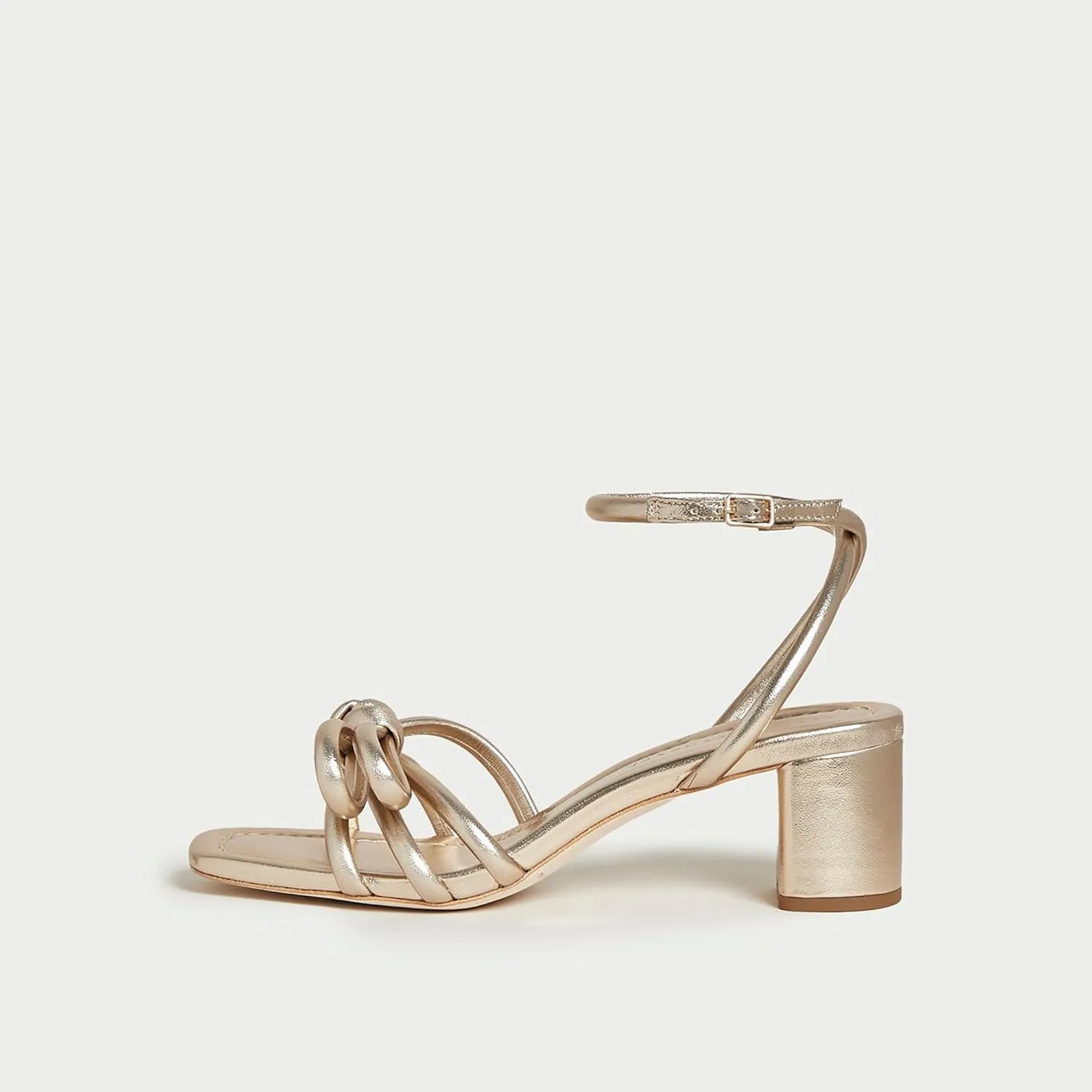 Arqa Bow-embellished Natural Raffia Heeled Sandals for Women Open Squared Toe Block Mid Heel Ankle Strap Sandal Summer Wedding Party Dressy Shoes