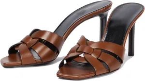 Arqa Open Toe Heeled Mules for Women with Intertwining Straps Featuring Squared Toe & Stiletto Heel Pumps Wedding Dress Slip on Sandals