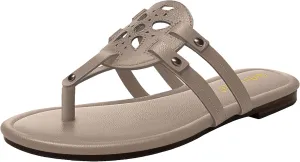 Athlefit Womens Flat Sandals Flip Flops Casual Slip on Comfortable Thong Beach Sandal for Women Dressy