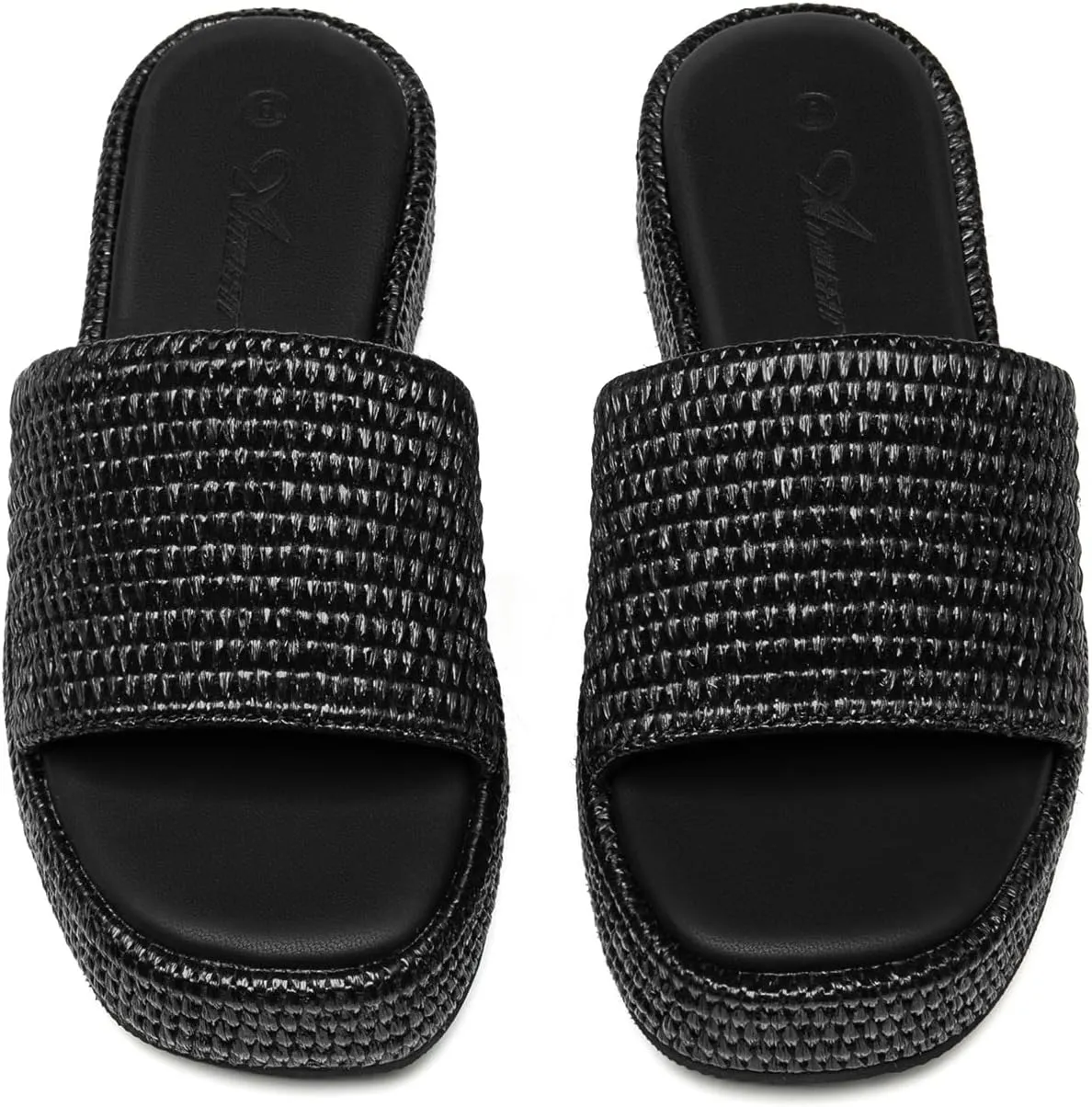 Athlefit Women's Slip On Platform Sandals Casual Bohemia Open Toe Summer Beach Flatform Slide Sandals