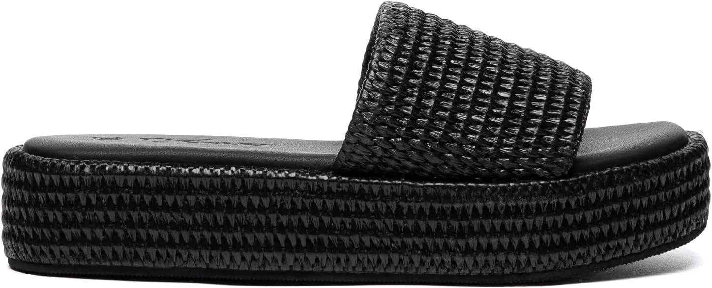 Athlefit Women's Slip On Platform Sandals Casual Bohemia Open Toe Summer Beach Flatform Slide Sandals