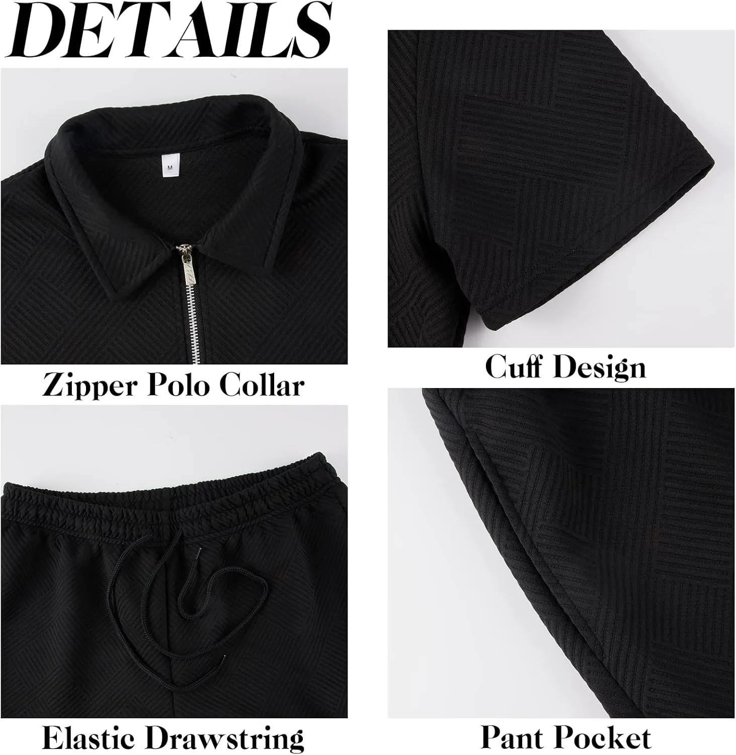 Aulemen Mens 2 Piece Zip Tracksuit Short Sleeve Print Polo Shirt and Shorts Sets Summer Outfits for Men