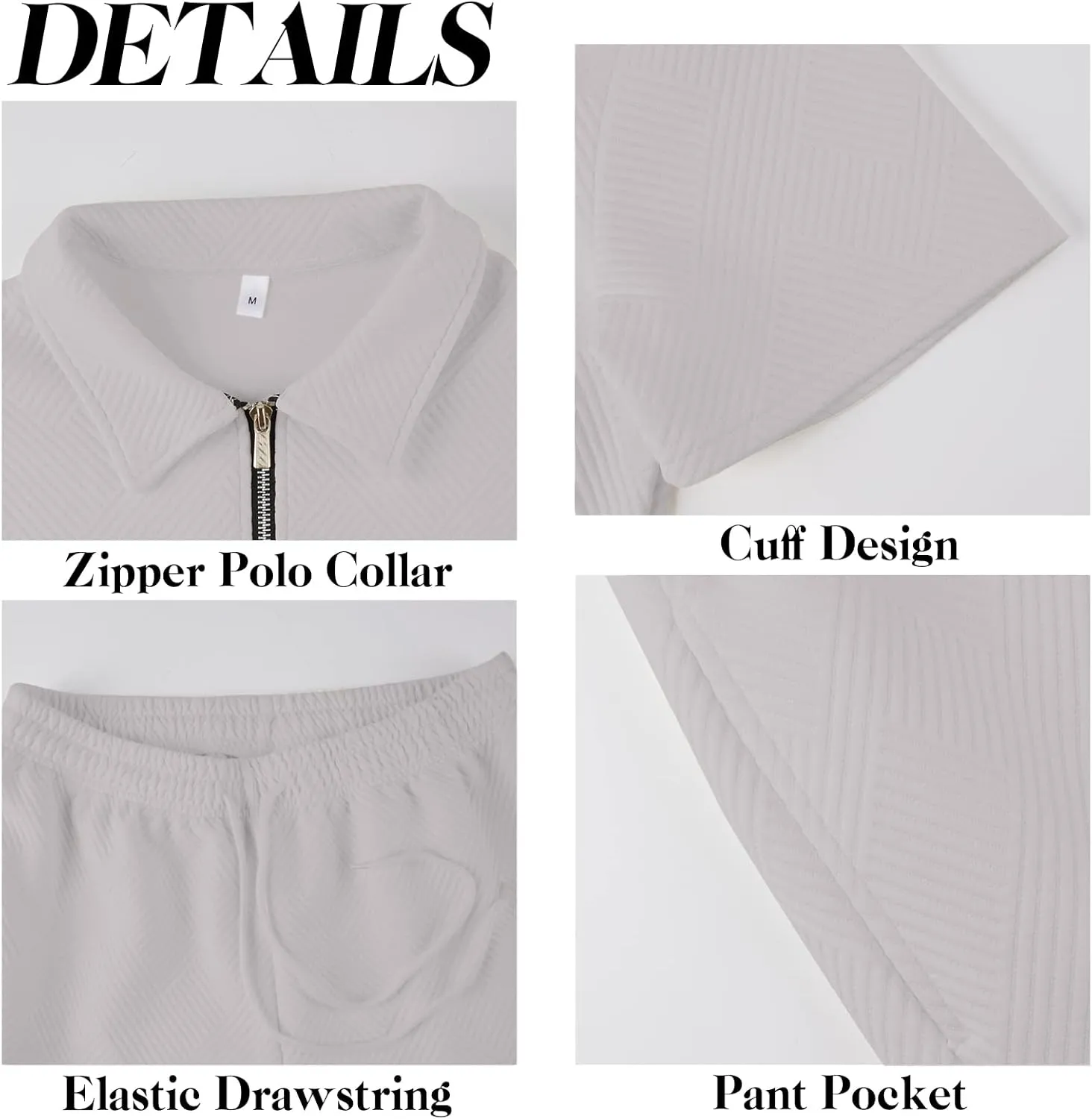 Aulemen Mens 2 Piece Zip Tracksuit Short Sleeve Print Polo Shirt and Shorts Sets Summer Outfits for Men
