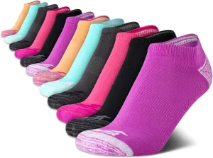 Avia Women's Low Cut Socks - 12 Pack Performance Cushion Comfort No Show Socks - Breathable Athletic Socks for Women (4-9), Size 4-9, Bright Assorted