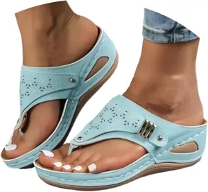 Avylays Women's Purple Orthopedic Wedge Sandals, Breathable Mesh Sports Sandals with Non-Slip Sole, Casual Wedge Sandals