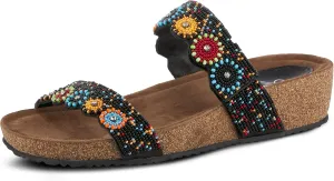 Azura Bahama Slide Sandals | Women's Footwear with Beads, Crystals & Cork Wedge