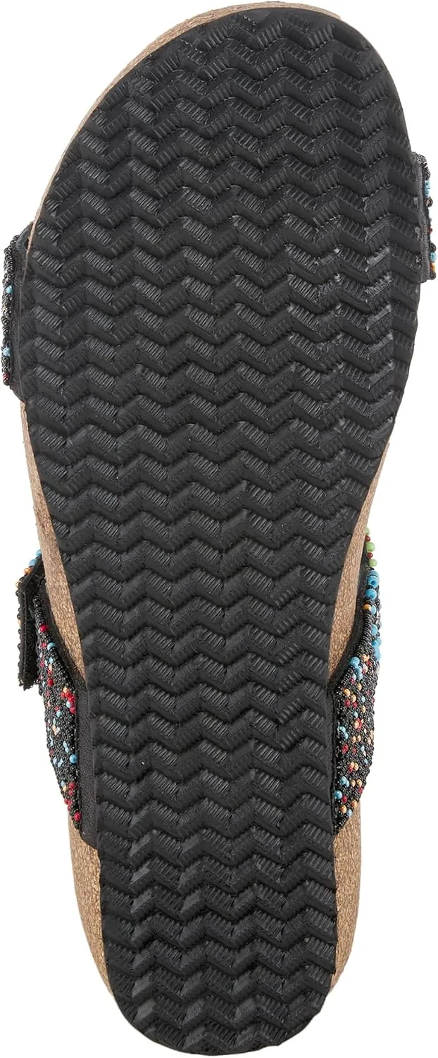 Azura Bahama Slide Sandals | Women's Footwear with Beads, Crystals & Cork Wedge
