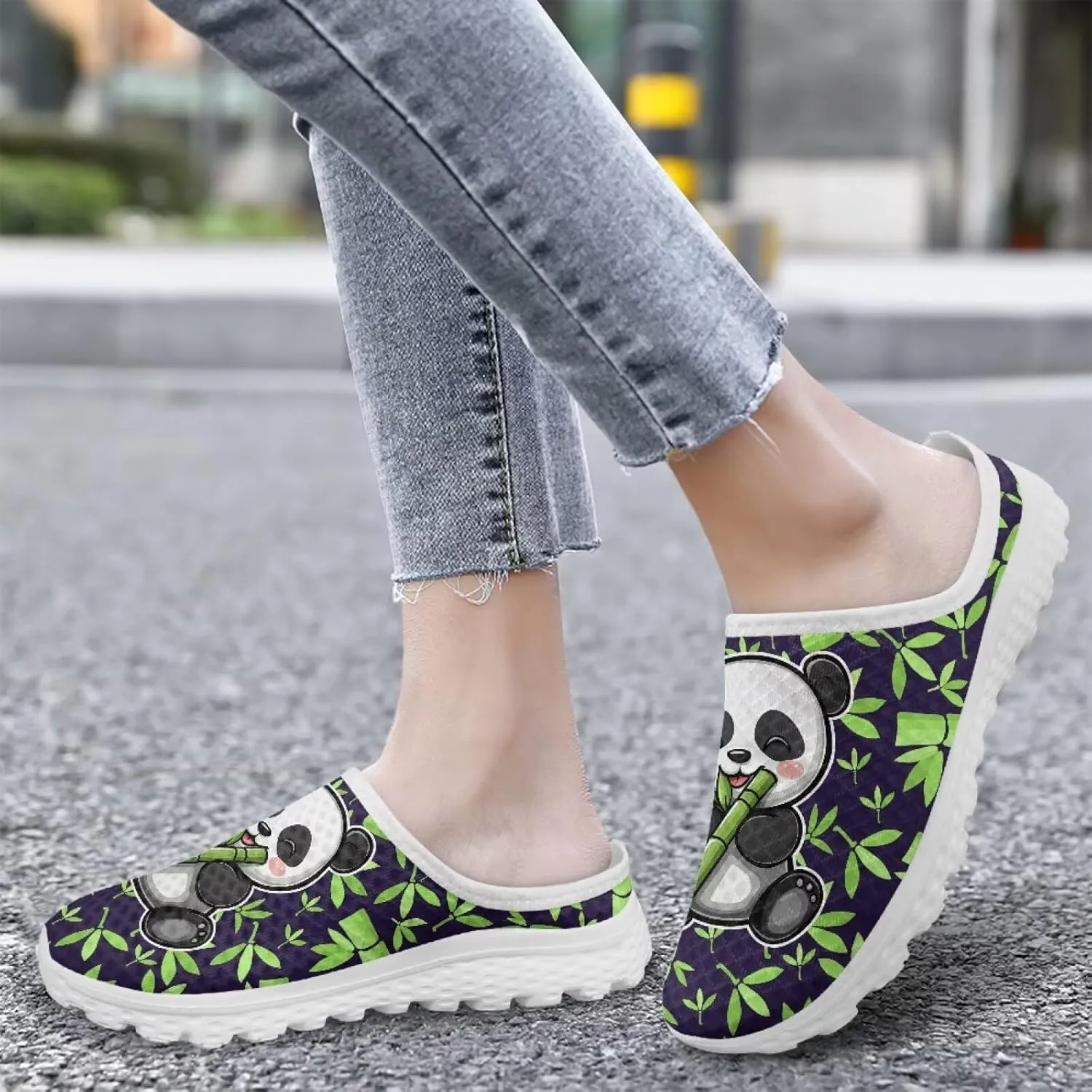 Backless Mesh Slip-On Mule Shoes for Women - Light, Comfort, Non-Slip, Easy Wear for Walking, Camping
