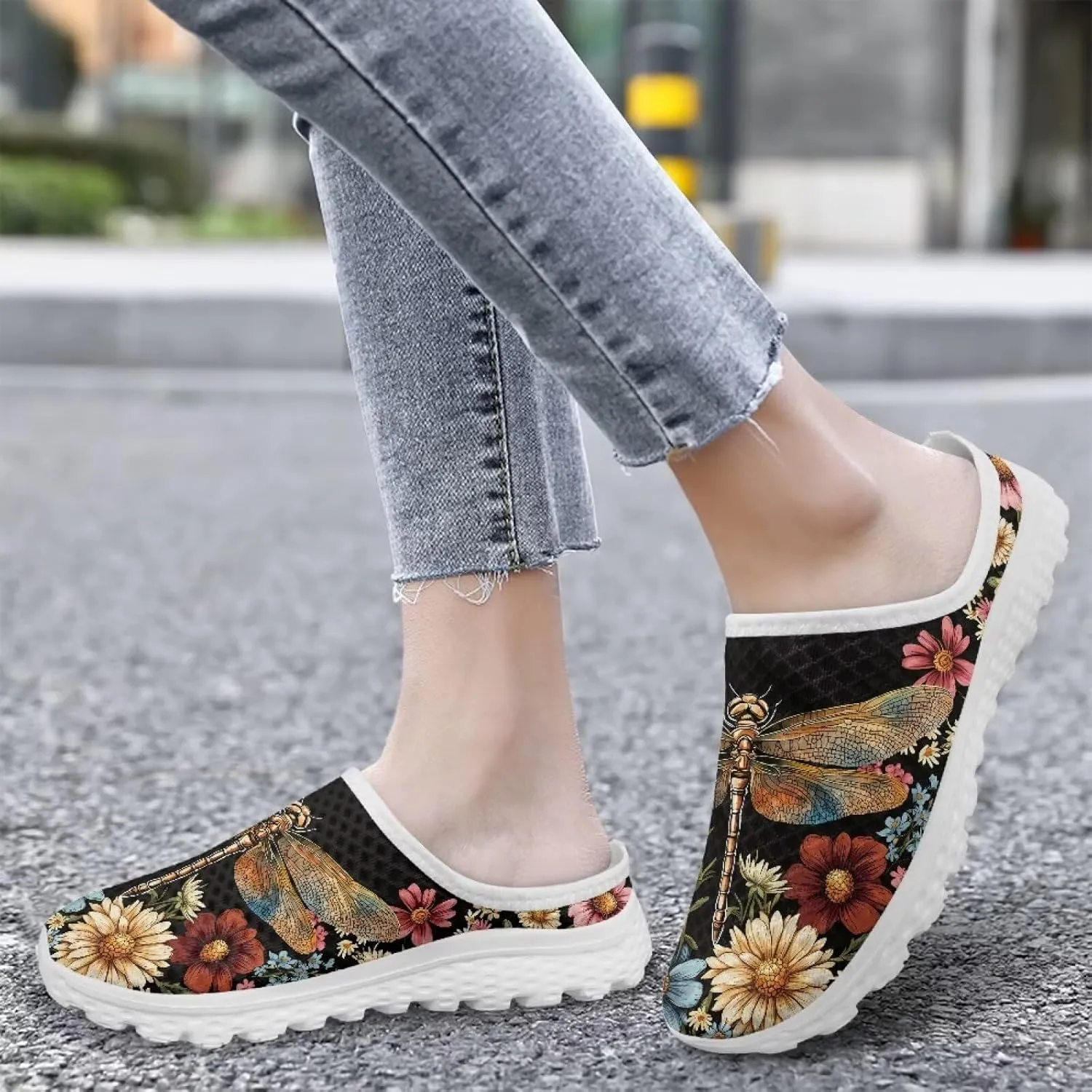 Backless Mesh Slip-On Mule Shoes for Women - Light, Comfort, Non-Slip, Easy Wear for Walking, Camping