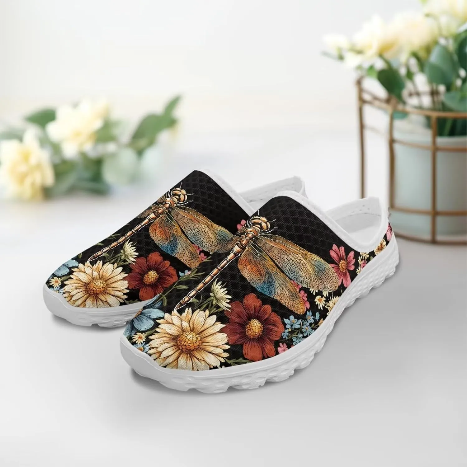 Backless Mesh Slip-On Mule Shoes for Women - Light, Comfort, Non-Slip, Easy Wear for Walking, Camping