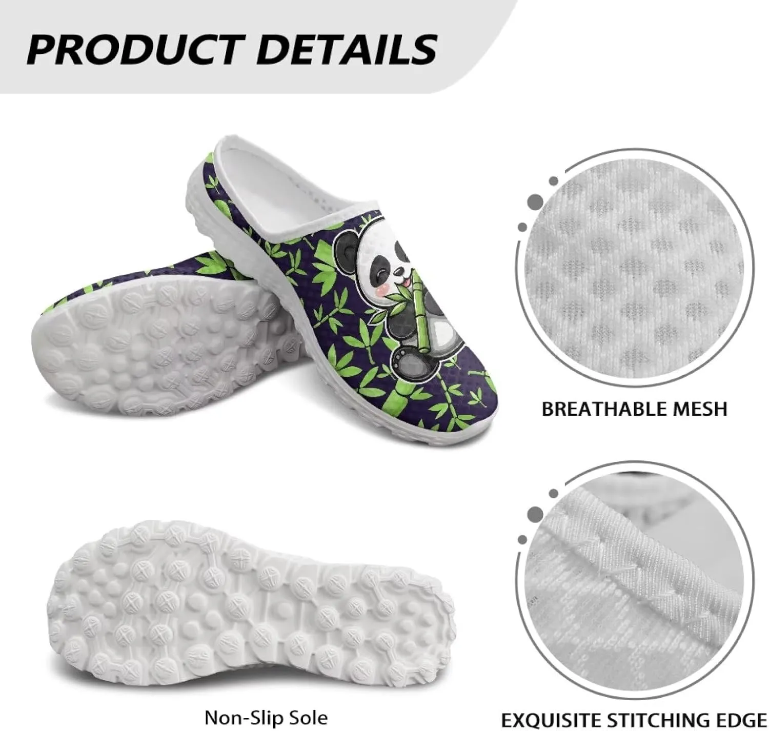 Backless Mesh Slip-On Mule Shoes for Women - Light, Comfort, Non-Slip, Easy Wear for Walking, Camping