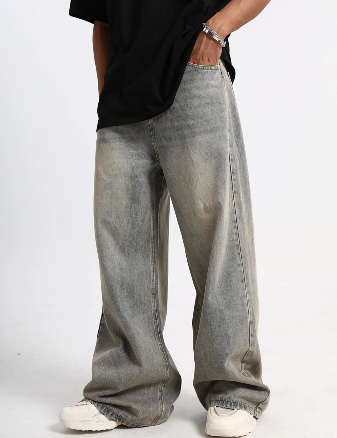Baggy Jeans Men Y2K Harajuku Loose Fit Pants Skater Jeans Streetwear Pants Vintage Jeans