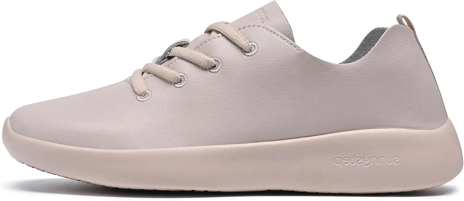 Balance Runner Comfortable Leather Sneakers for Women and Men, Non-Slip Arch Support Walking Shoes, Casual and Work Shoes for Women, Fashion Sneakers for Office, Black, White, Tan Running Shoes and Casual Shoes for All day
