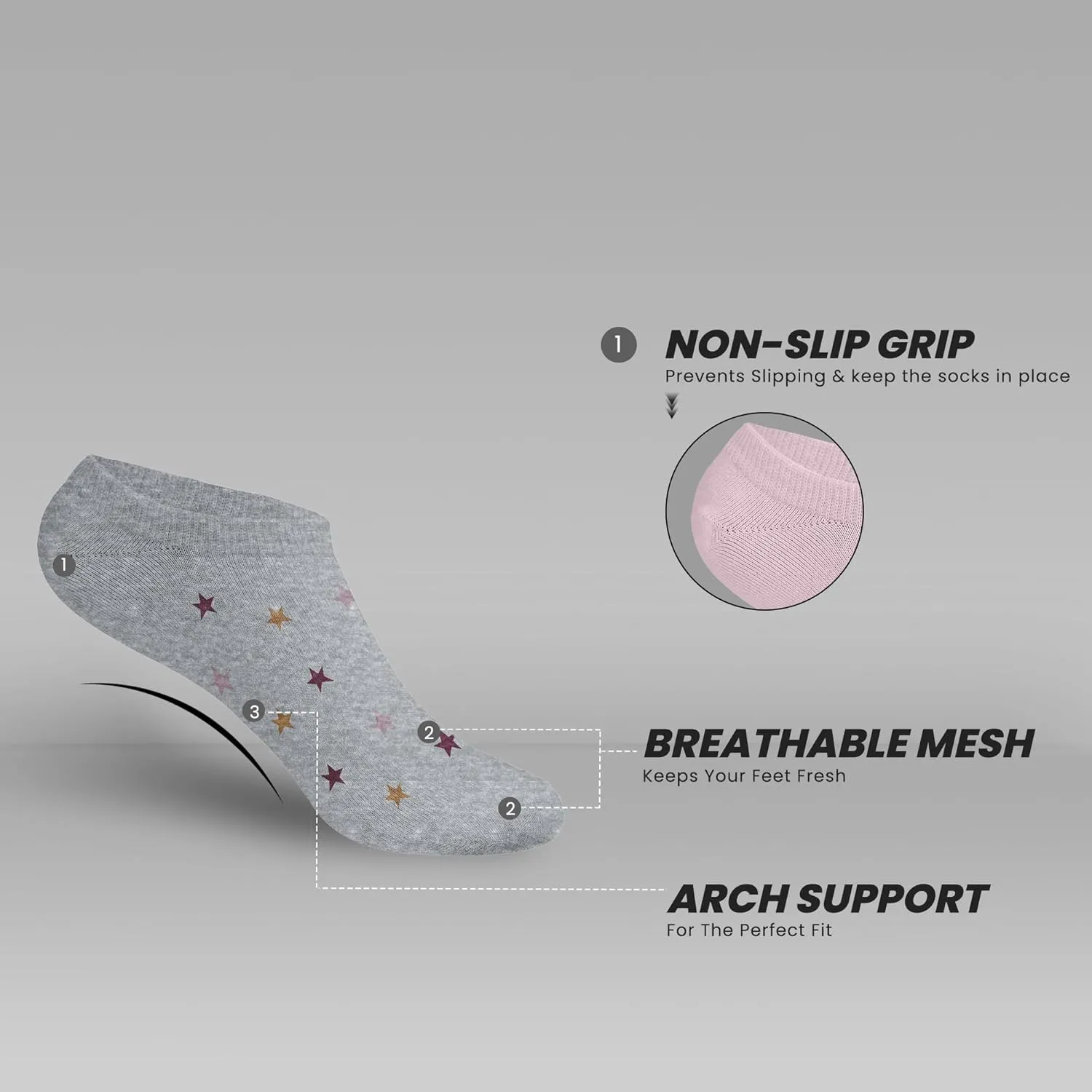 BCBGeneration women's Sneaker Cut Liner Socks | Non-Slip & Invisible | Ideal for Sports & Everyday Wear
