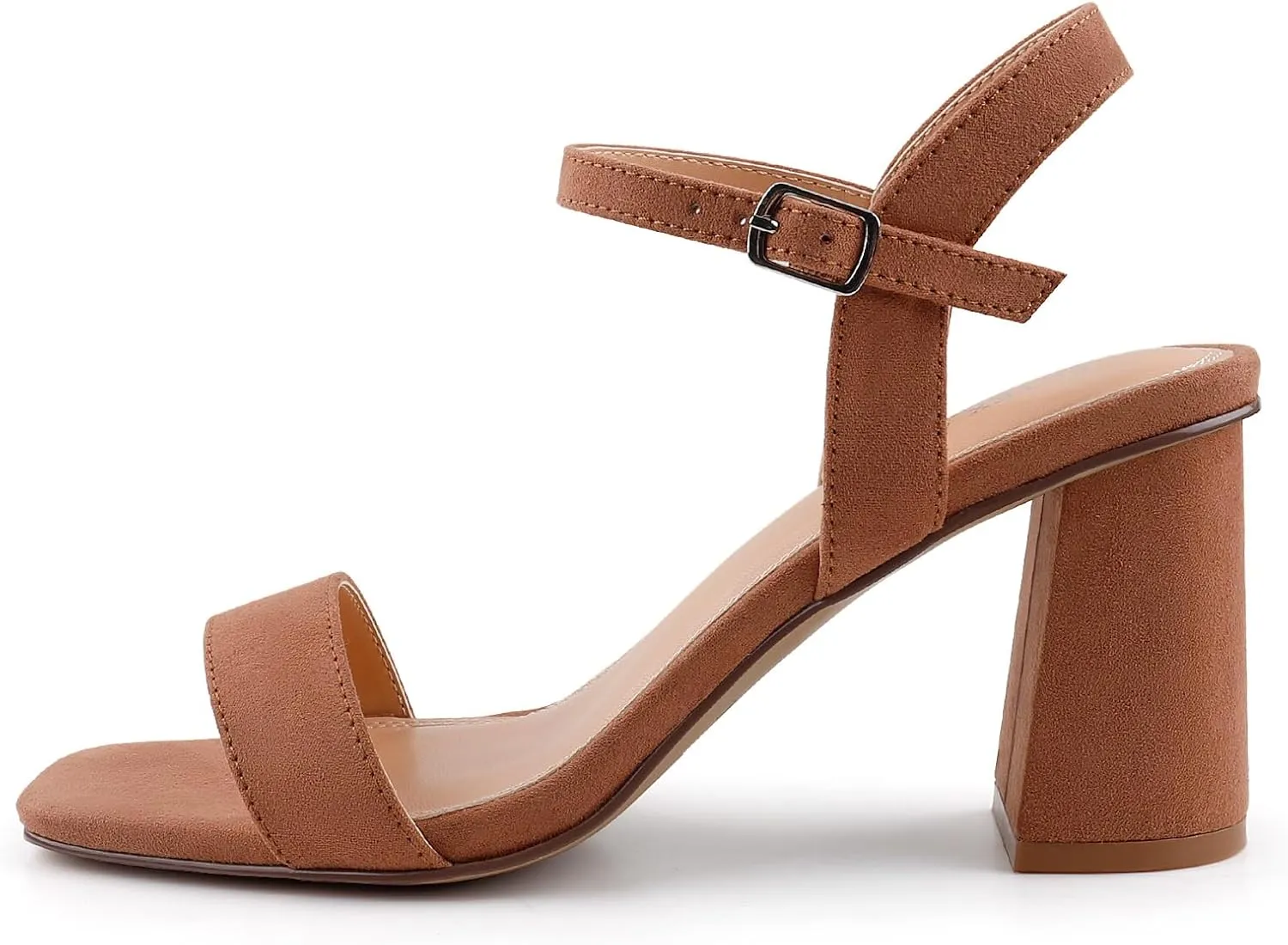 BCTEX COLL Women's Black Brown Nude Heels Open Toe Ankle Strap Heels for Women Comfortable High Chunky Block Casual Dressy Heel Sandals