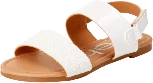 bebe Girls Sandals - Big girl and Toddler Girl Sandals with Durable Leather and Glitter Straps, Summer Dress Shoes for Girls