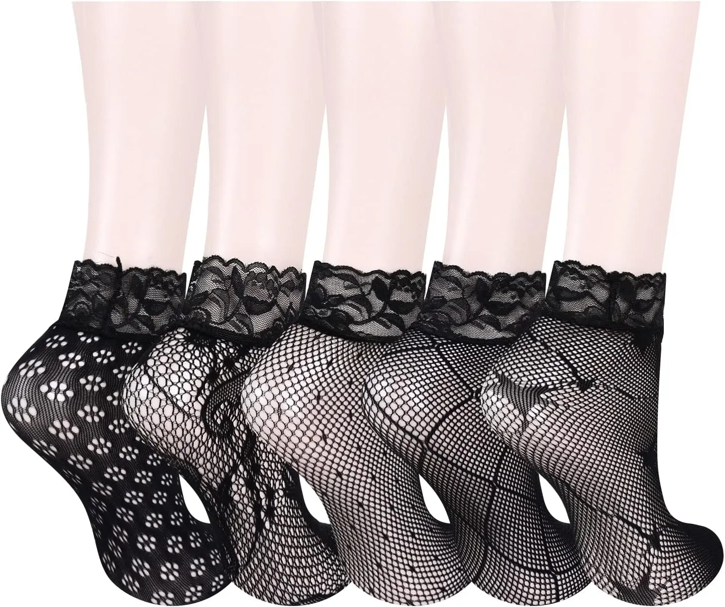 Benefeex Sox Womens Sheer Lace Loose Socks Decorated Mesh Slouch Socks Transparent See Through Clear Tulle Socks Gifts