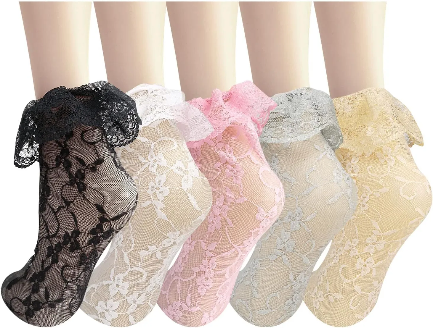 Benefeex Sox Womens Sheer Lace Loose Socks Decorated Mesh Slouch Socks Transparent See Through Clear Tulle Socks Gifts
