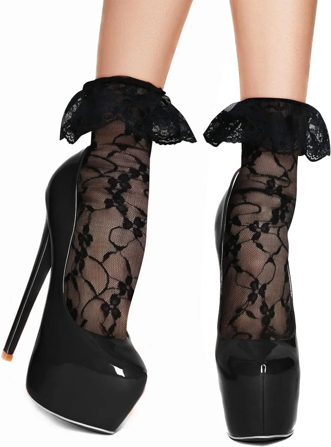 Benefeex Sox Womens Sheer Lace Loose Socks Decorated Mesh Slouch Socks Transparent See Through Clear Tulle Socks Gifts
