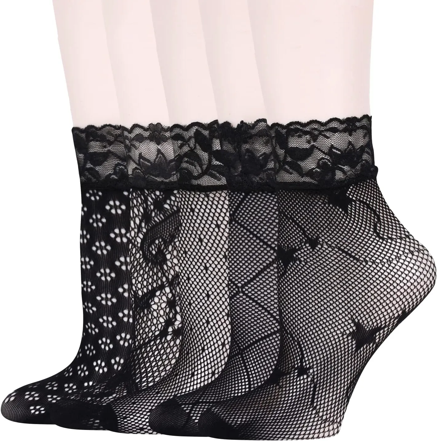 Benefeex Sox Womens Sheer Lace Loose Socks Decorated Mesh Slouch Socks Transparent See Through Clear Tulle Socks Gifts