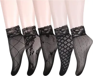 Benefeex Sox Womens Sheer Lace Loose Socks Decorated Mesh Slouch Socks Transparent See Through Clear Tulle Socks Gifts