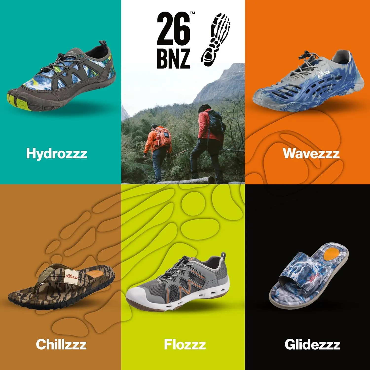 Bonezzz Chillzzz Flip Flops for Men – Memory Foam Sandals with Heel Pad Grip