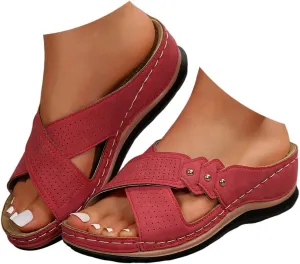 Breathable Mesh Orthopedic Sandals for Women Dressy Damping Sole Upgradation Stretch Sandals Arch Support Walking Summer