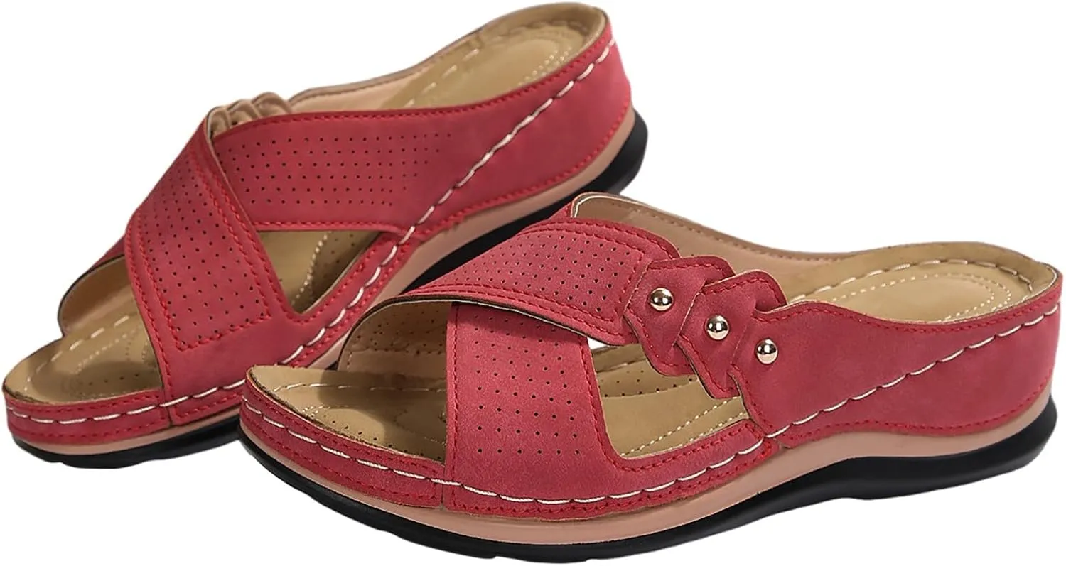 Breathable Mesh Orthopedic Sandals for Women Dressy Damping Sole Upgradation Stretch Sandals Arch Support Walking Summer