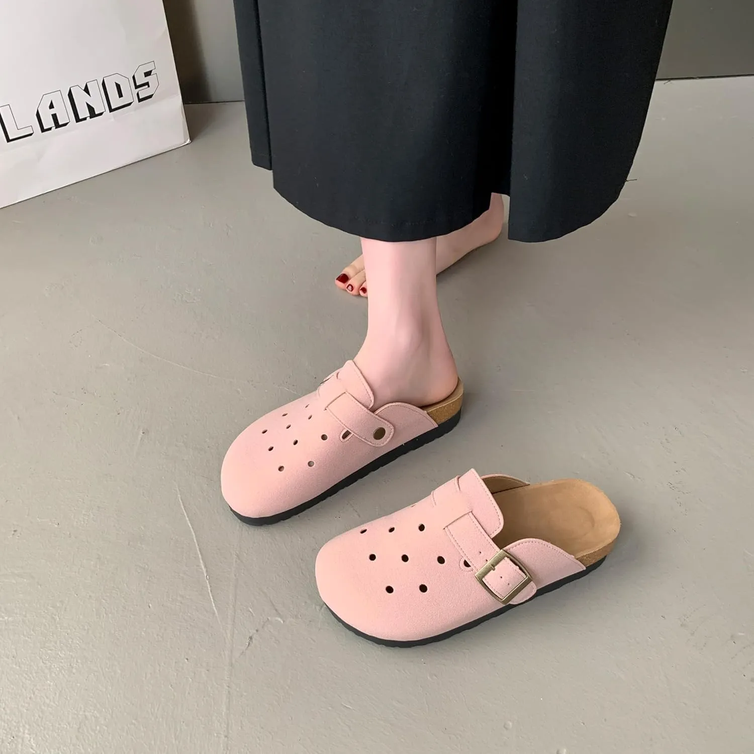 Breathable Women’s Clogs Ventilated Hollow Design Mules with Soft Cork Footbed and Arch Support